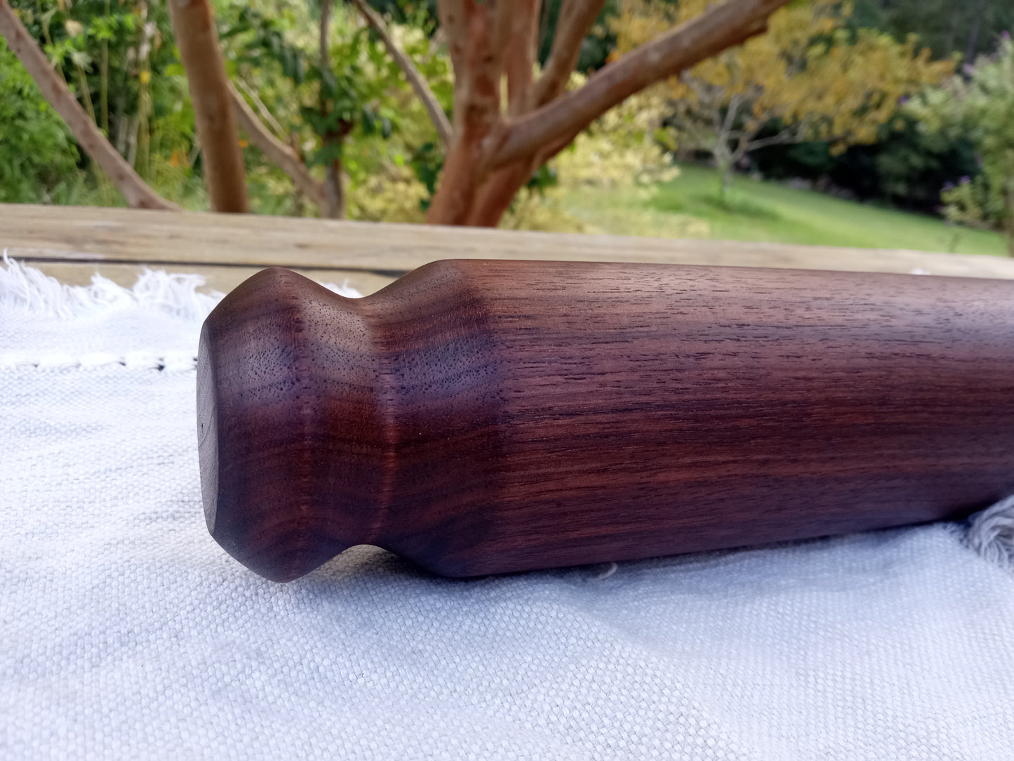 Handmade Black Walnut Rolling Pin: 14" Pastry Roller, Kitchen Decor