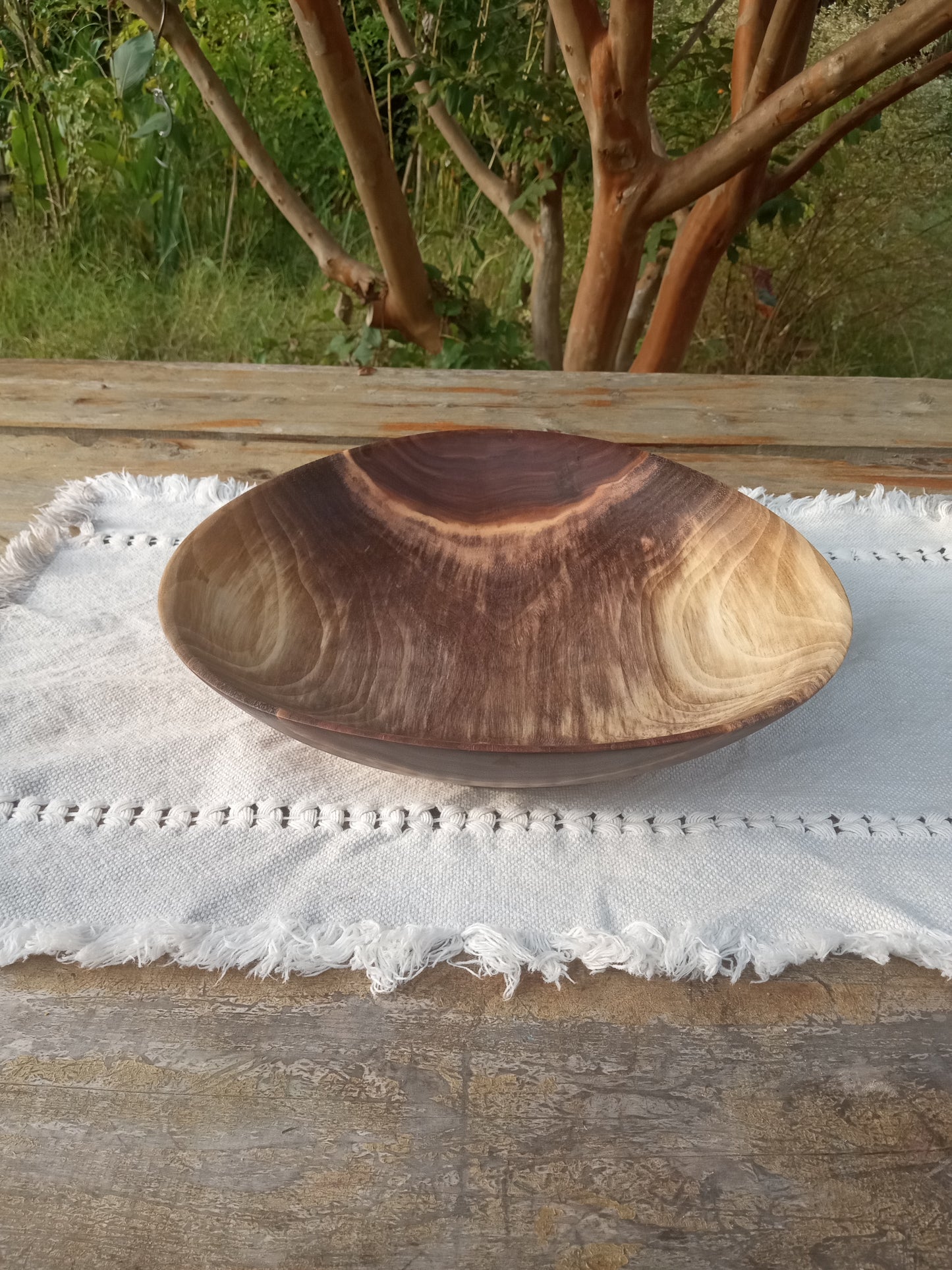 Black Walnut Wood Platter: Handmade Rustic Centerpiece (11")