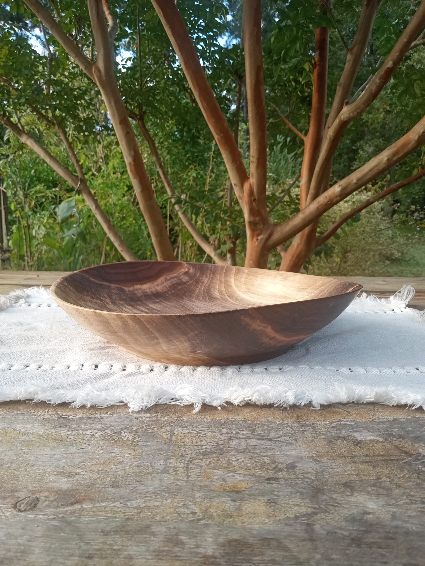 Black Walnut Wood Platter: Handmade Rustic Centerpiece (11")
