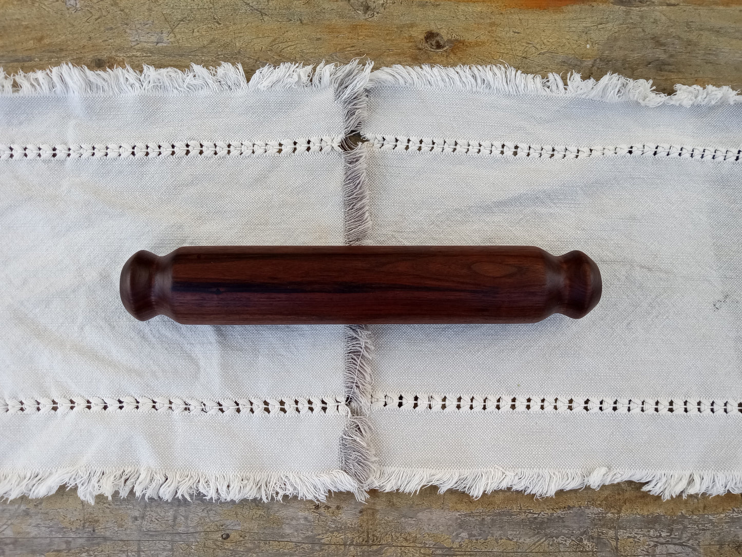 Handmade Black Walnut Rolling Pin: 14" Pastry Roller, Kitchen Decor
