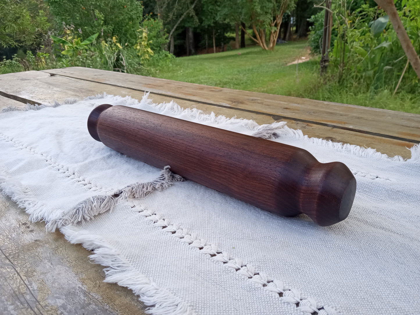 Handmade Black Walnut Rolling Pin: 14" Pastry Roller, Kitchen Decor