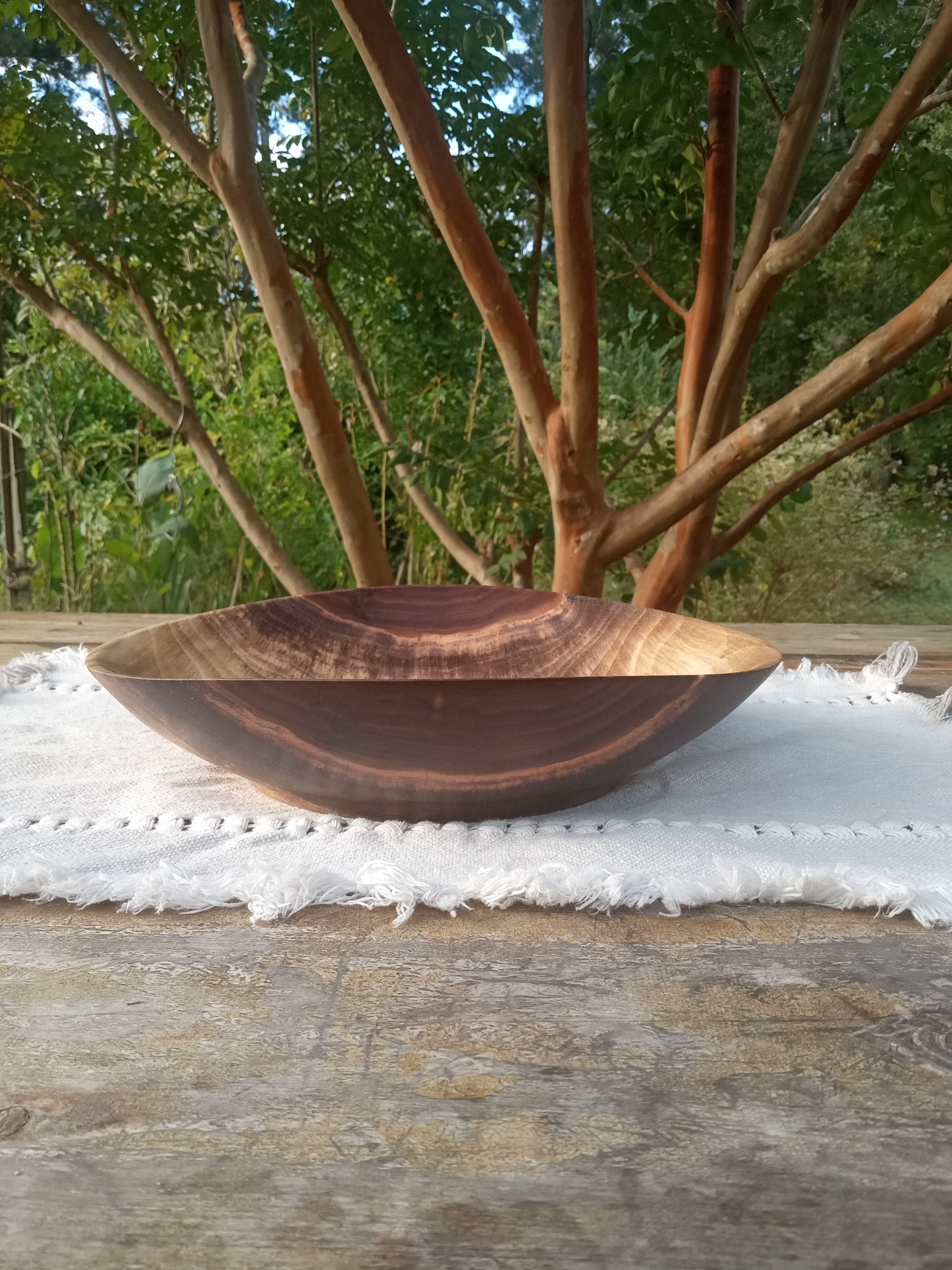 Black Walnut Wood Platter: Handmade Rustic Centerpiece (11")