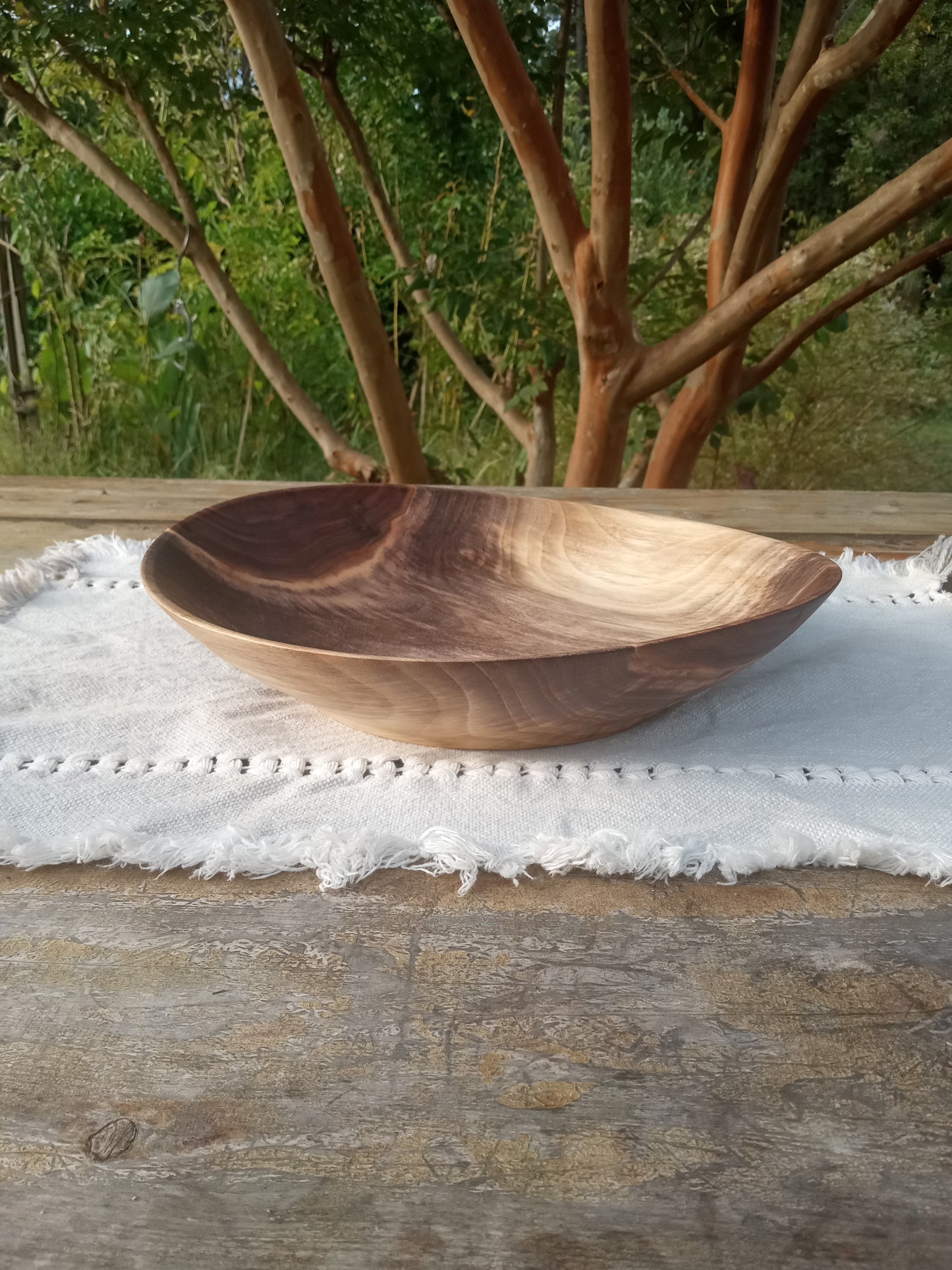 Black Walnut Wood Platter: Handmade Rustic Centerpiece (11")