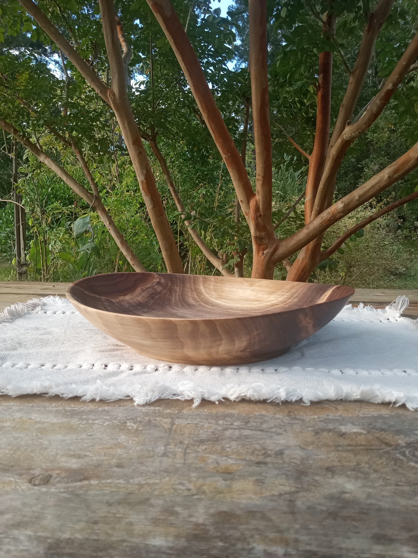 Black Walnut Wood Platter: Handmade Rustic Centerpiece (11")