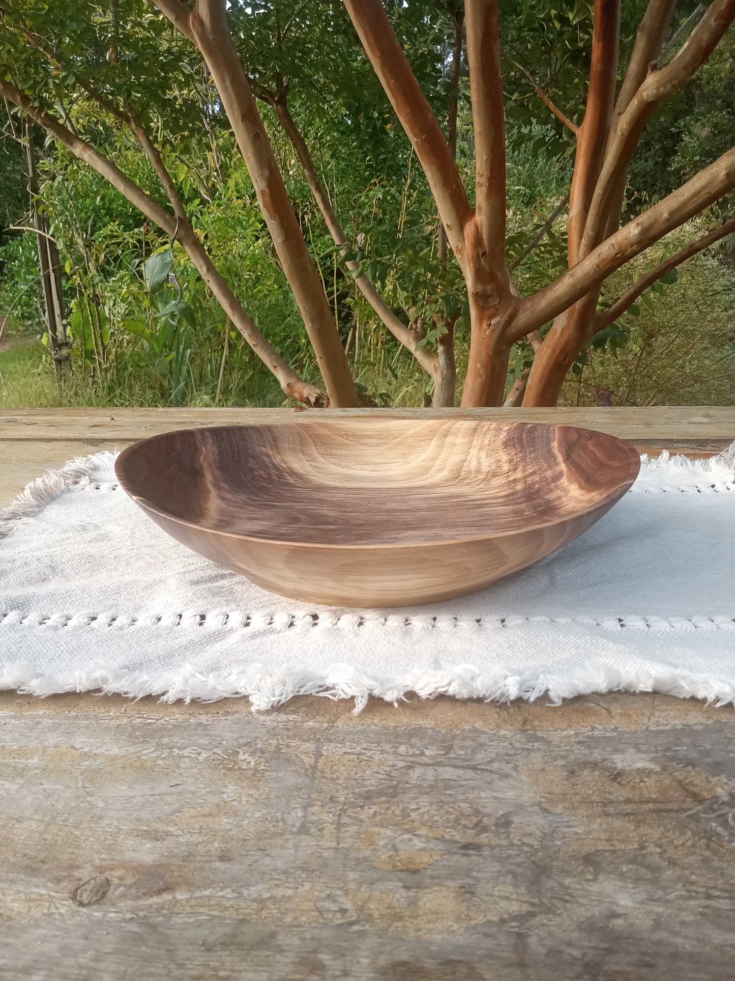 Black Walnut Wood Platter: Handmade Rustic Centerpiece (11")