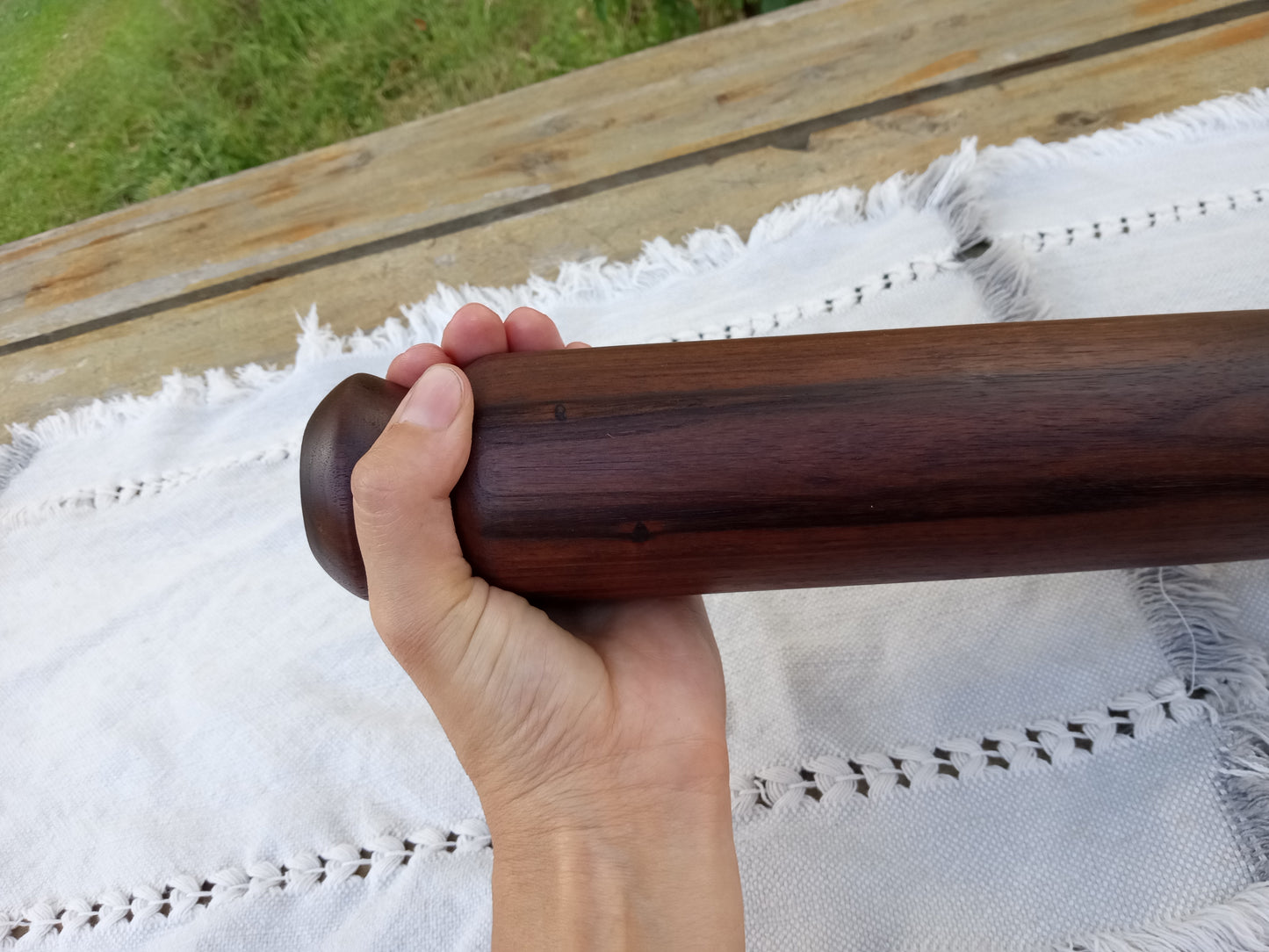 Handmade Black Walnut Rolling Pin: 14" Pastry Roller, Kitchen Decor