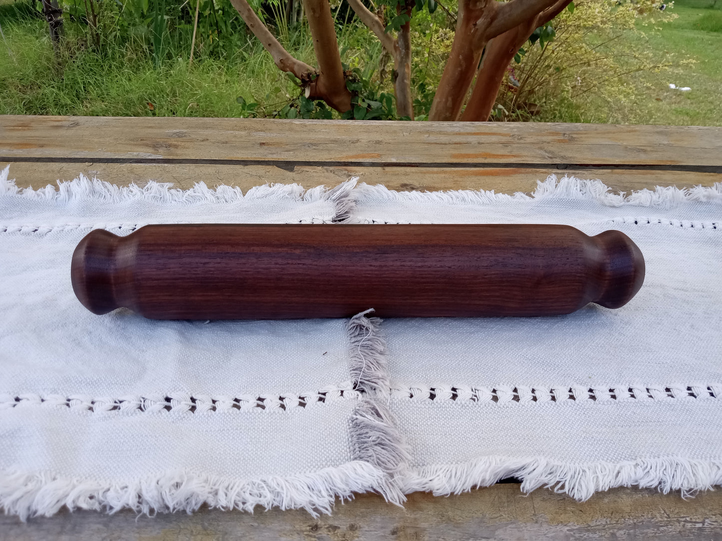 Handmade Black Walnut Rolling Pin: 14" Pastry Roller, Kitchen Decor