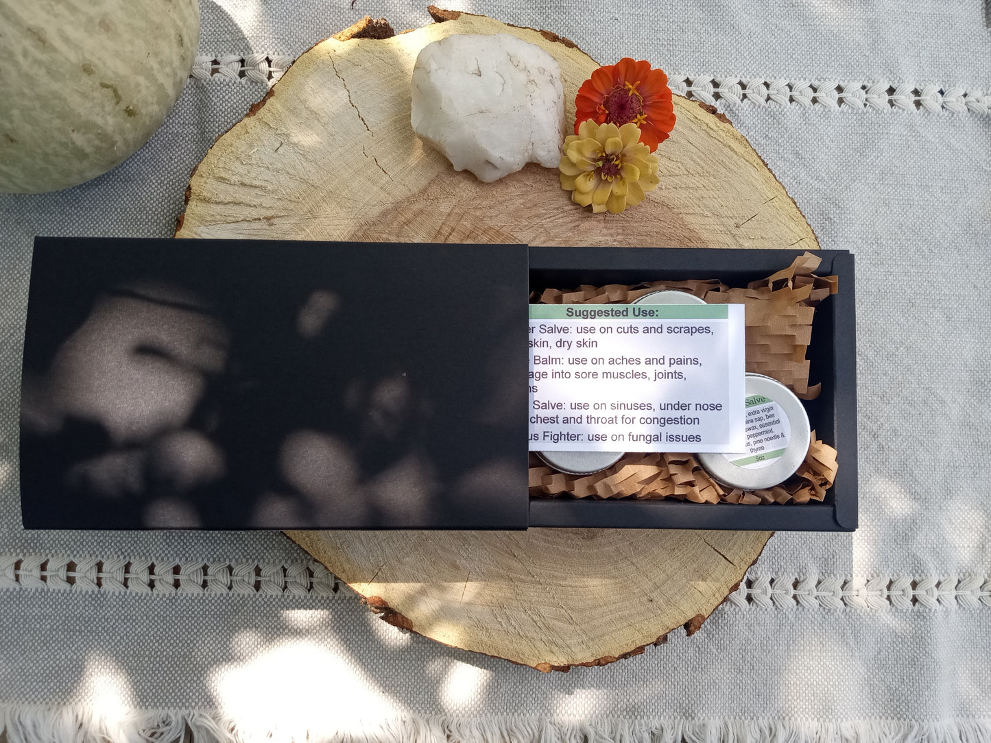 Herbal Salve Collection of 4 Sample Size Salves for Natural Skincare - Unique Handmade Herbal Gifts