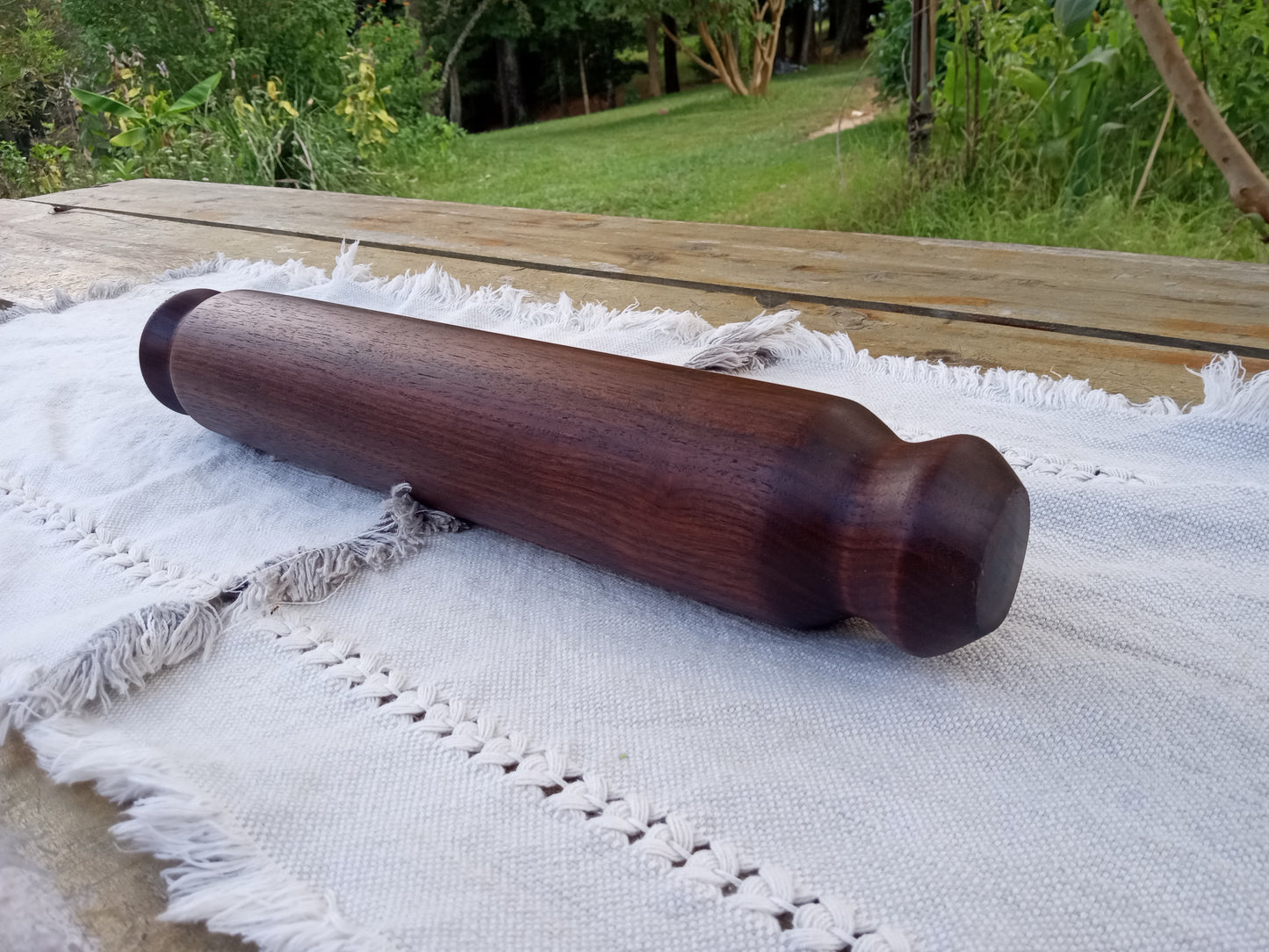 Handmade Black Walnut Rolling Pin: 14" Pastry Roller, Kitchen Decor