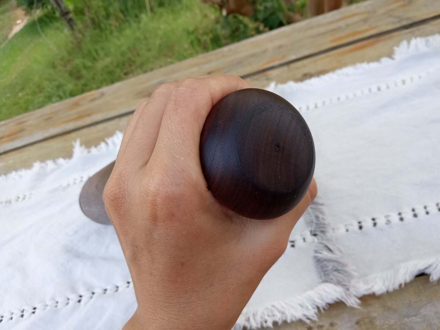 Handmade Black Walnut Rolling Pin: 14" Pastry Roller, Kitchen Decor