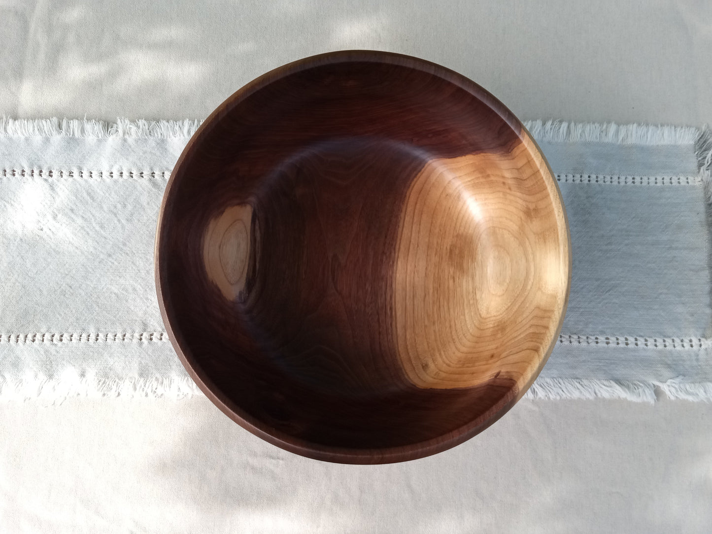 Extra-Large 17" Walnut Wood Pedestal Bowl with Burl Detail - Handmade Wooden Salad Bowl - Turned Wood Centerpiece - Handcrafted Wood Gifts