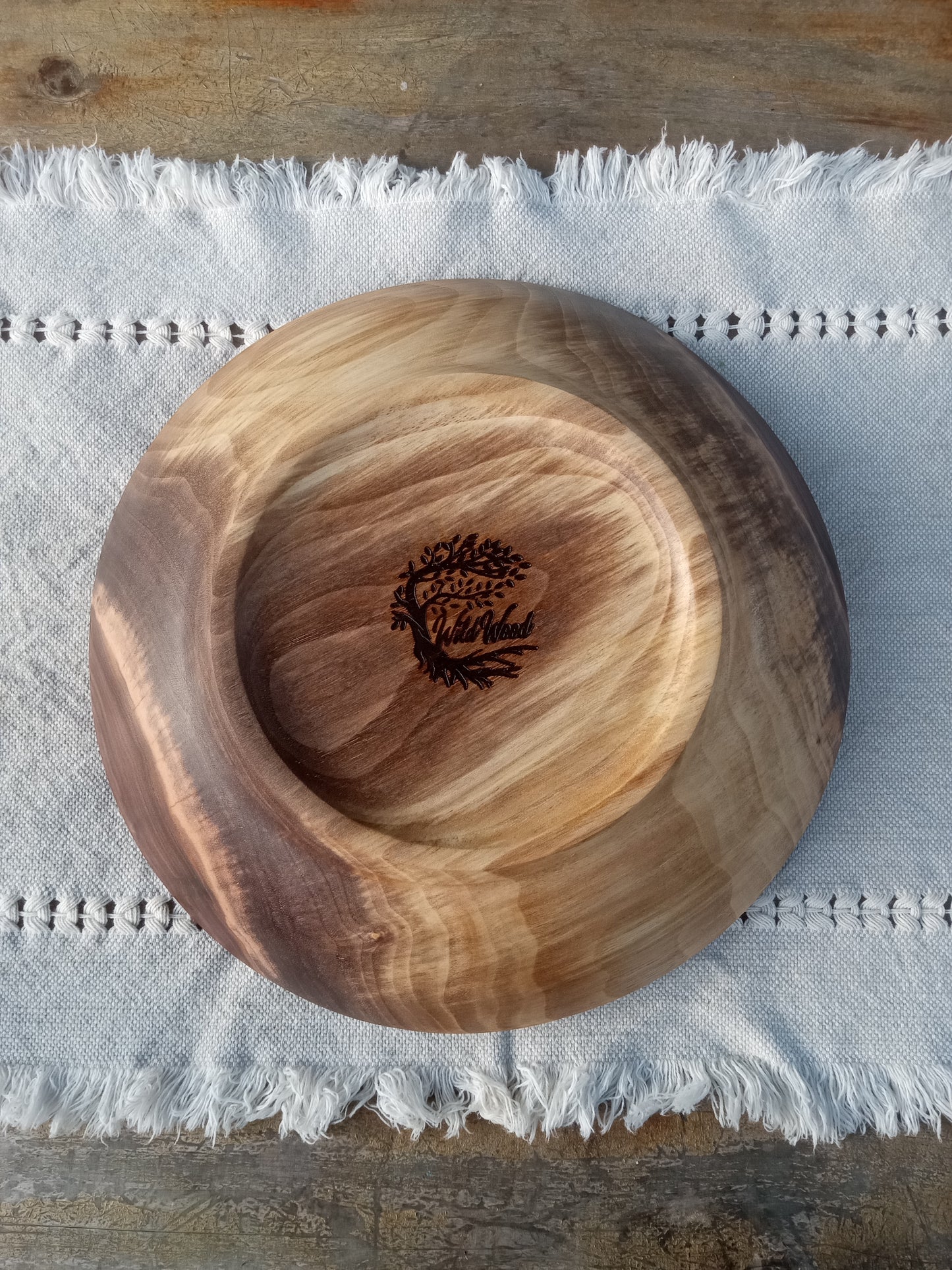 Black Walnut Wood Platter: Handmade Rustic Centerpiece (11")