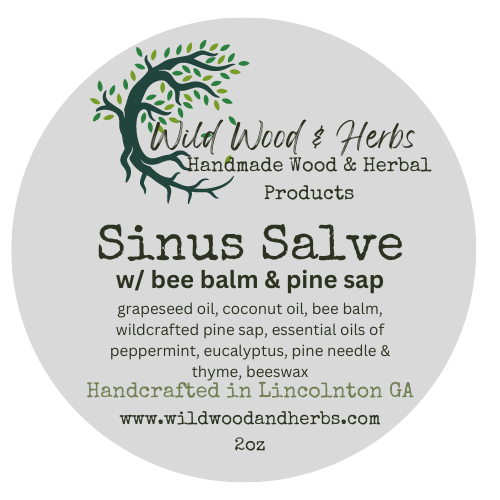 Strong Sinus Salve with Pine Sap, Bee Balm, Peppermint, Eucalyptus & Thyme - Natural Chemical-Free Herbal Chest Rub - Stuffy Nose Relief