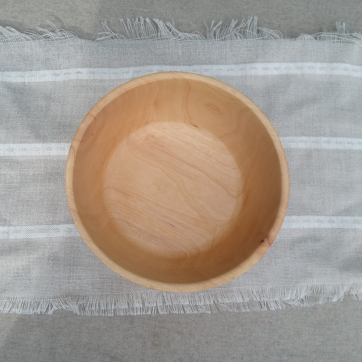 8" Handmade Elegant Birch Wood Pedestal Bowl with a Simple Curved Design