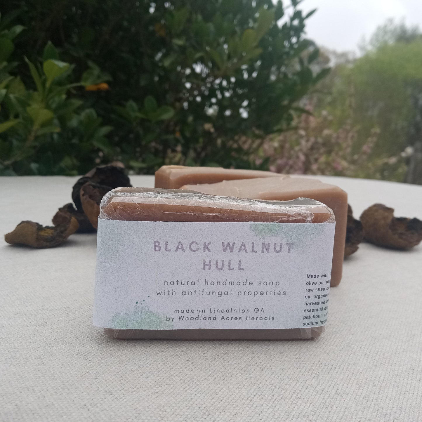 Hiker's Sidebar - Black Walnut Hull Soap with Tea Tree & Neem - Cold Process Herbal Soap for Athletes and Nurses - Natural Vegan Bar Soap with Coconut Oil