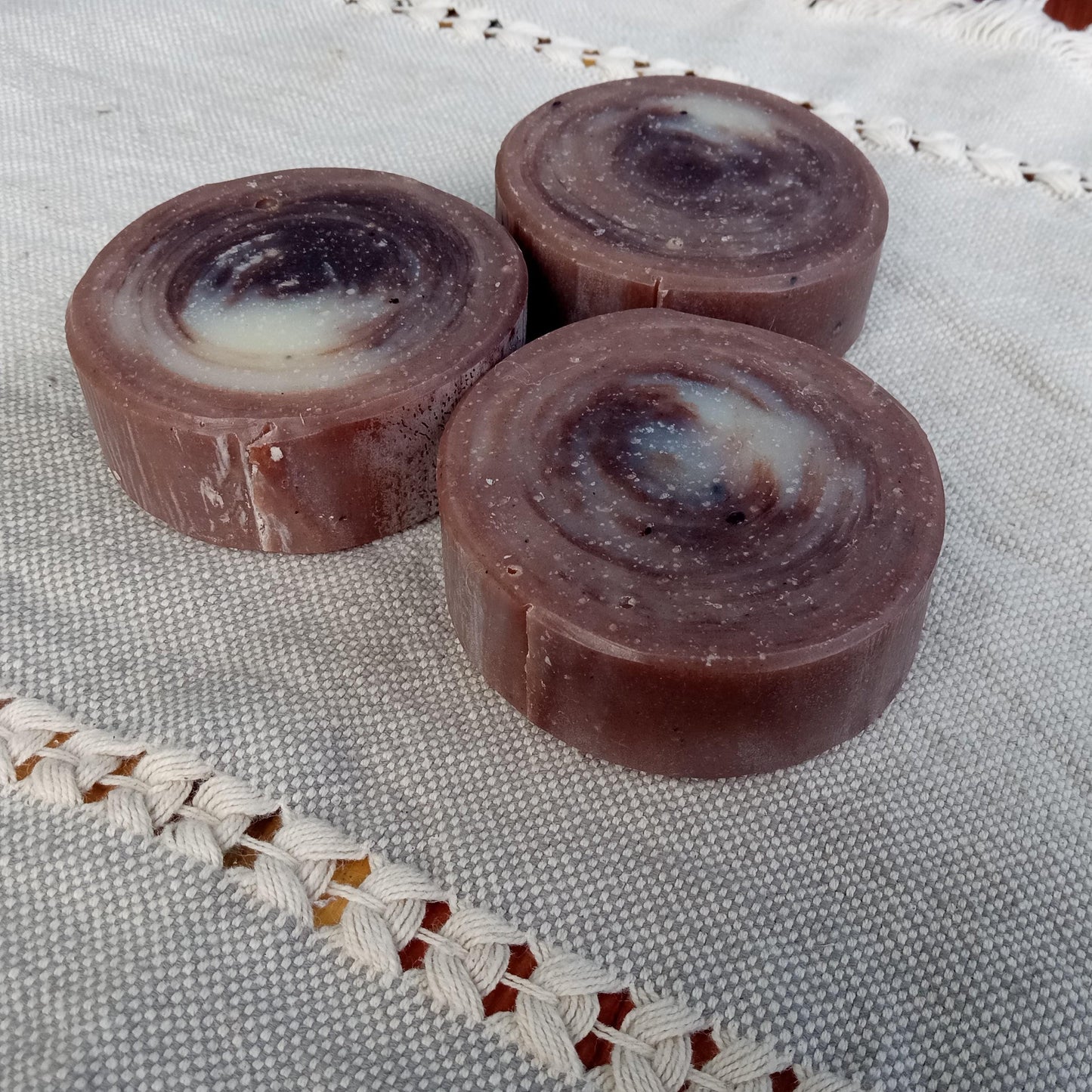 Mint Chocolate Soap Bars - Handcrafted Cold Process Coconut Oil Soap - Peppermint Essential Oil Soap - Round Soap Bars