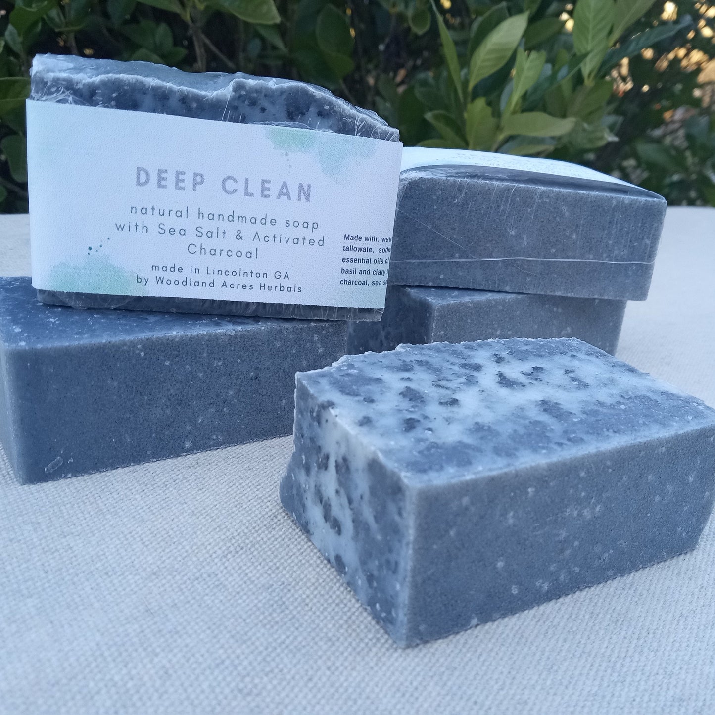 Deep Clean Activated Charcoal Soap with Sea Salt - Long-lasting Natural Tallow Hand Soap with Coconut Oil - Cleansing Face Soap