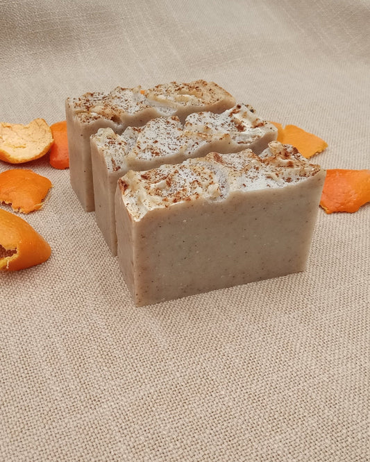 Sun Bathing - Cinnamon Soap with Grapefruit Essential Oil - Handcrafted Tallow Soap Bars with Coconut and Olive Oil - Soap Gift for the Man