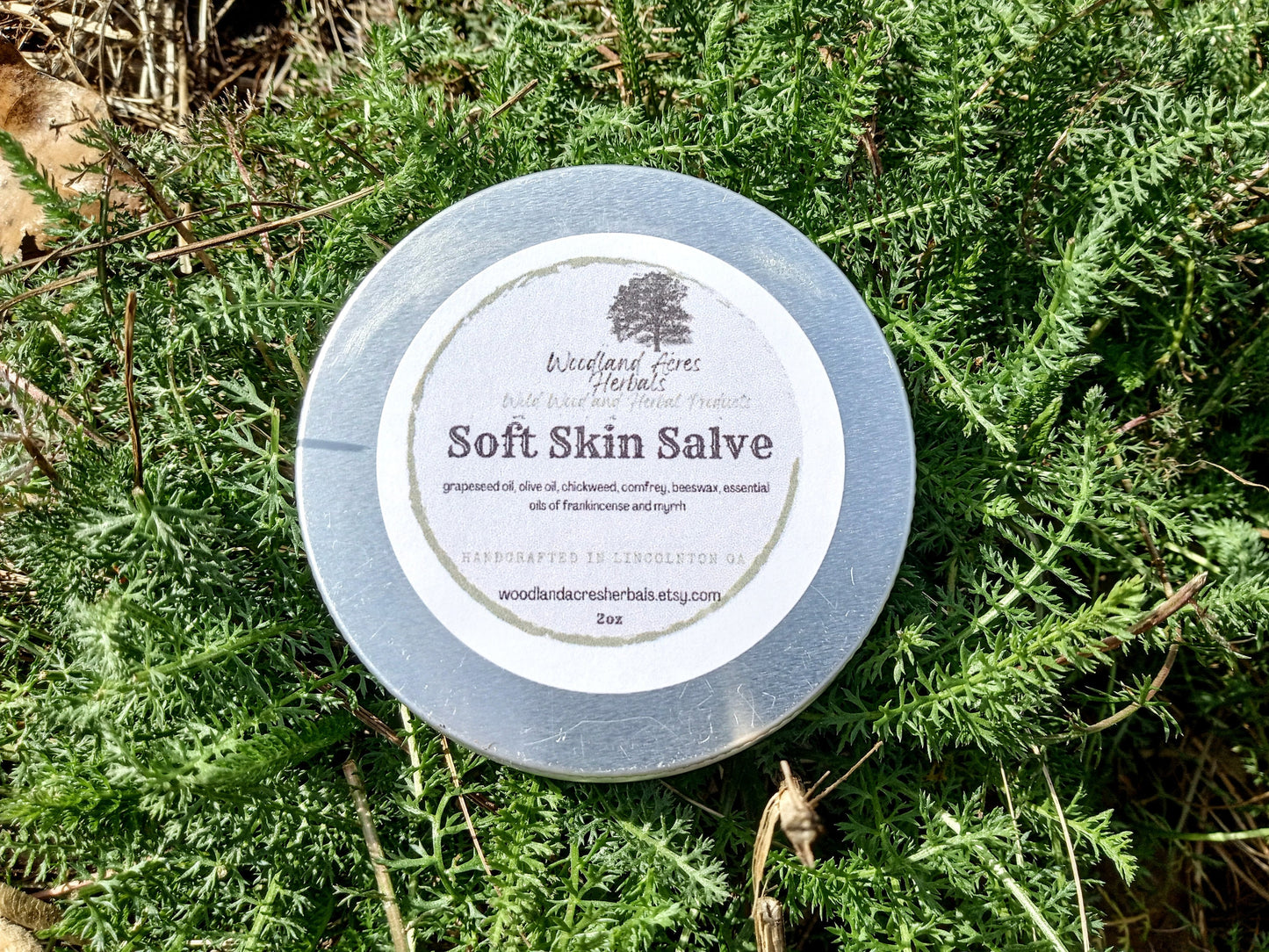 Chickweed Salve with Comfrey & Frankincense for Soft Skin - Cooling Herbal Balm for Dry Skin & Eczema - Multi-Purpose Natural Skin Care Ointment