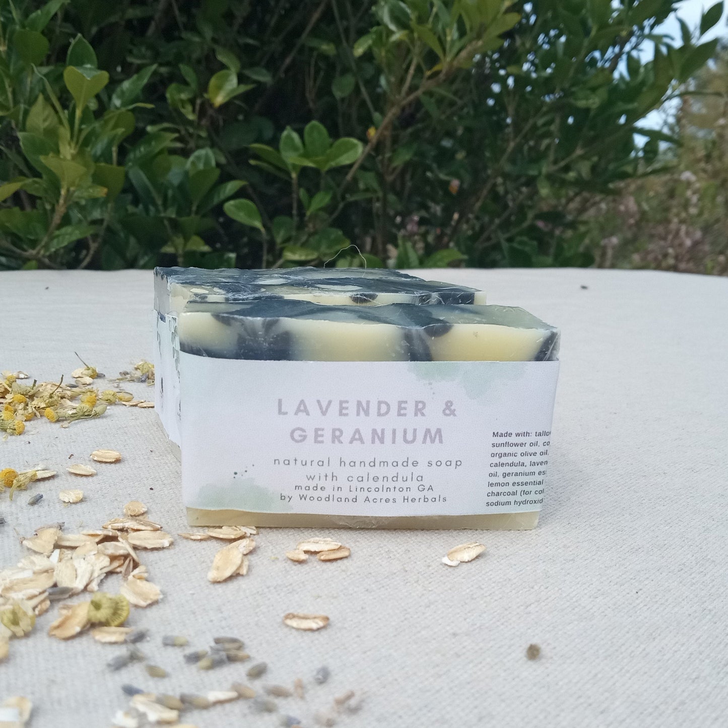 Wild Meadow - Moisturizing Lavender Soap with Calendula & Geranium - Herbal Body Wash for Natural Skin Care - Tallow Soap with Shea Butter and Olive Oil
