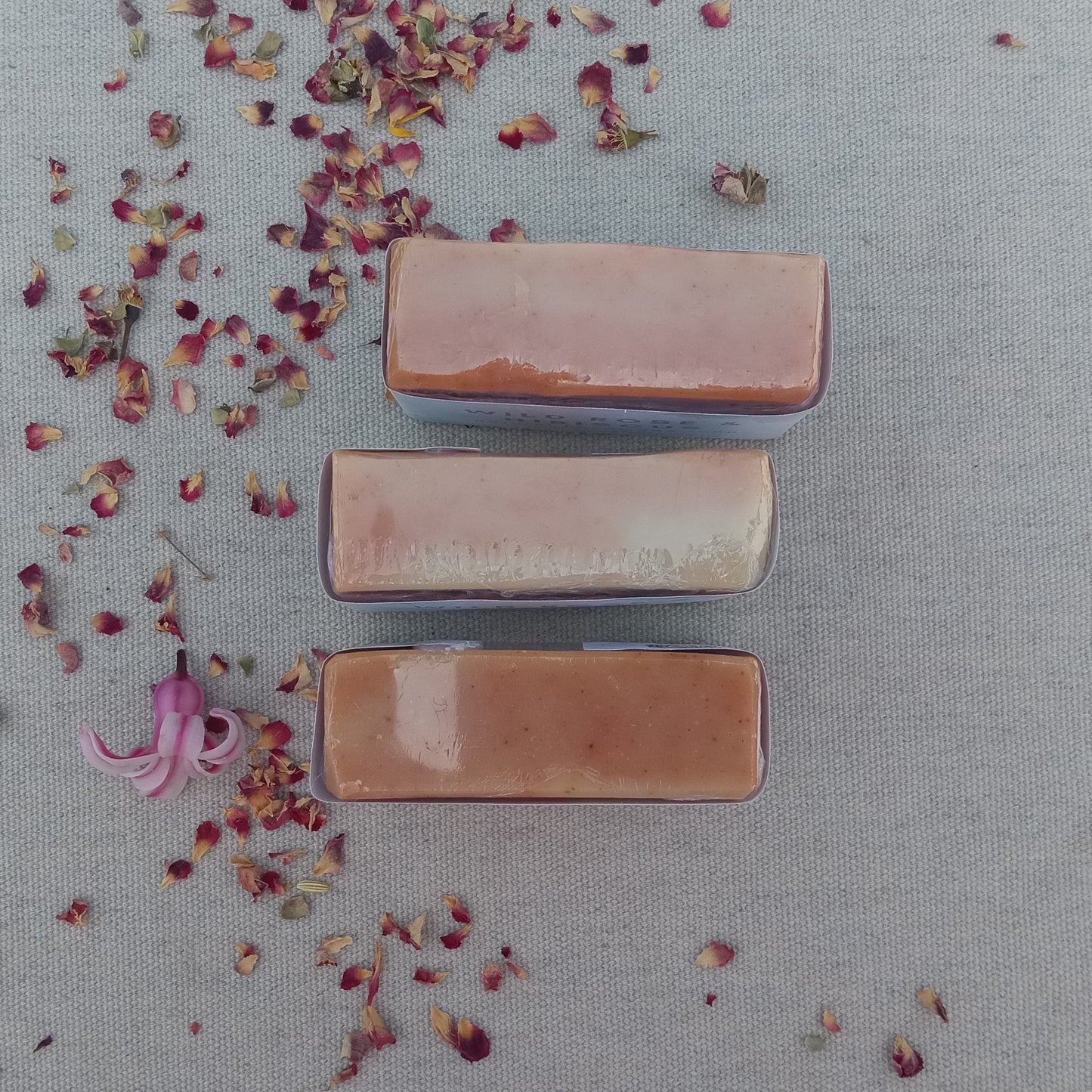 Hibiscus Soap with Self Heal Herb & Rose Petals - Handmade Herbal Bath and Body Bar Soap with Shea - Essential Oil Scented Olive Oil Soap