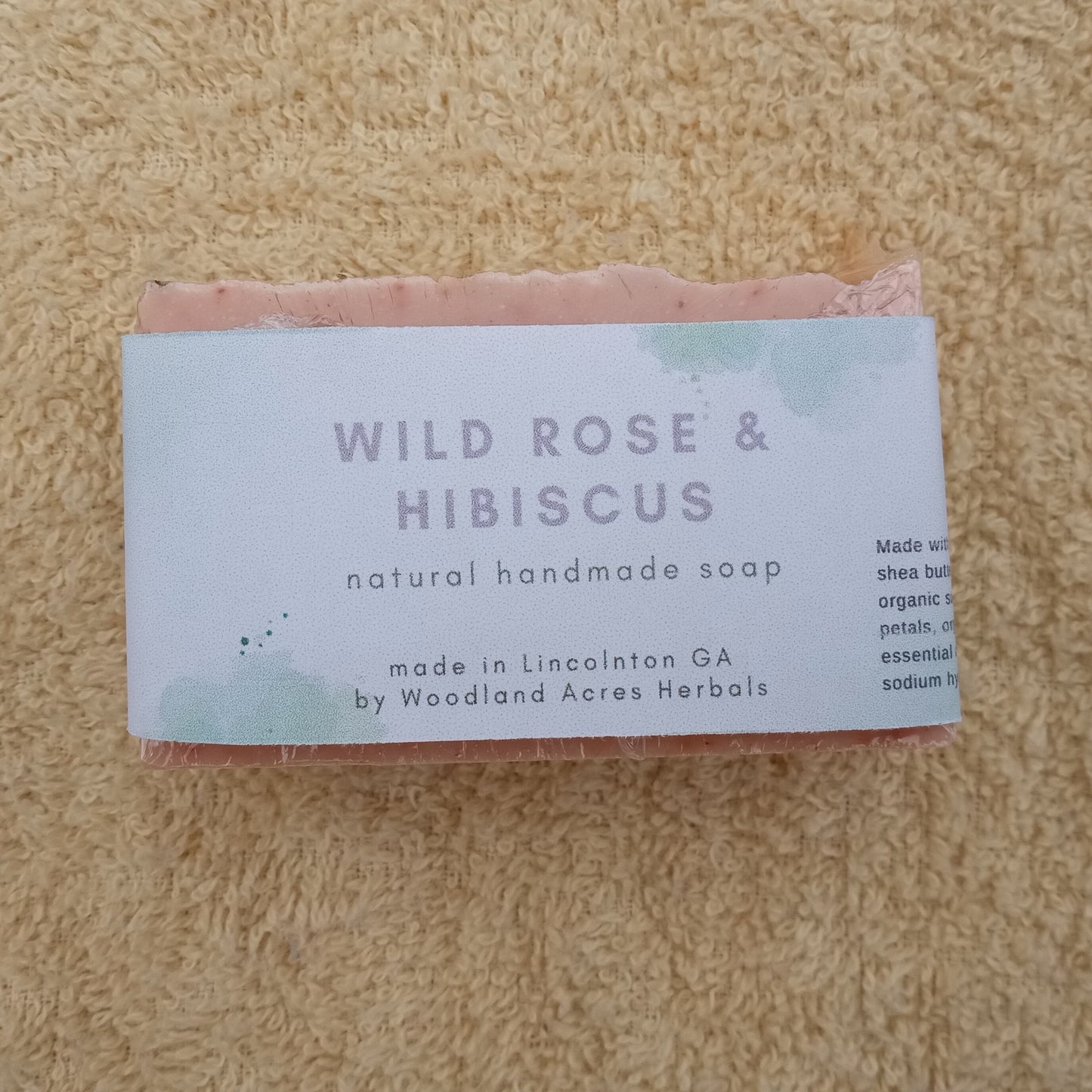 Pool Party Hibiscus Soap with Wild Rose Petals - Handmade Herbal Bar Soap for Face & Body - Natural Tallow Soap with Coconut Oil - Cold Process Soaps