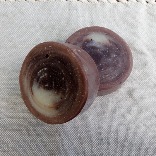 Mint Chocolate Soap Bars - Handcrafted Cold Process Coconut Oil Soap - Peppermint Essential Oil Soap - Round Soap Bars