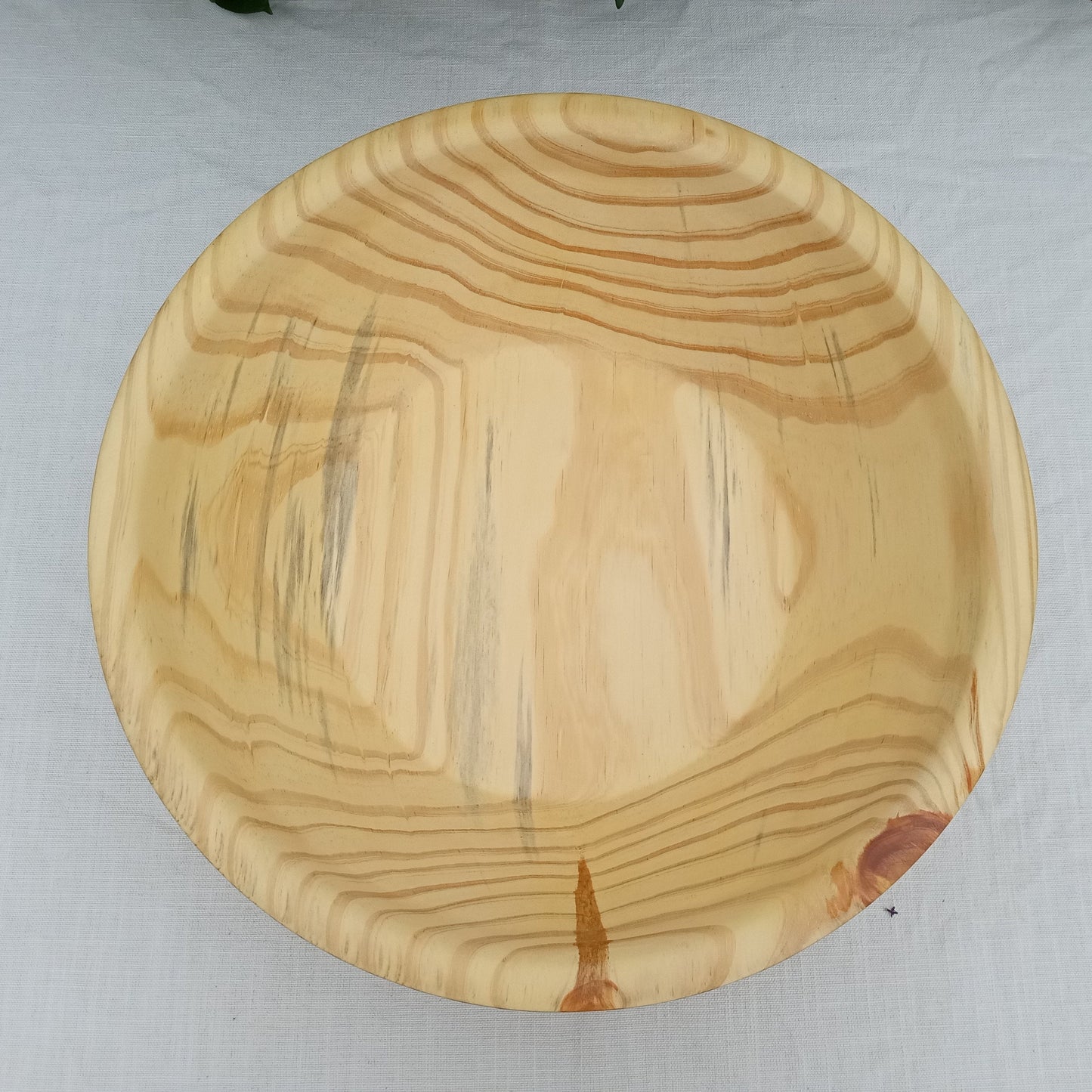 Large Pine Wood Pedestal Bowl - Stylish Country Centerpiece for the Table - 16" Turned Wood Bowl for Fruit - Handmade Farmhouse Decor