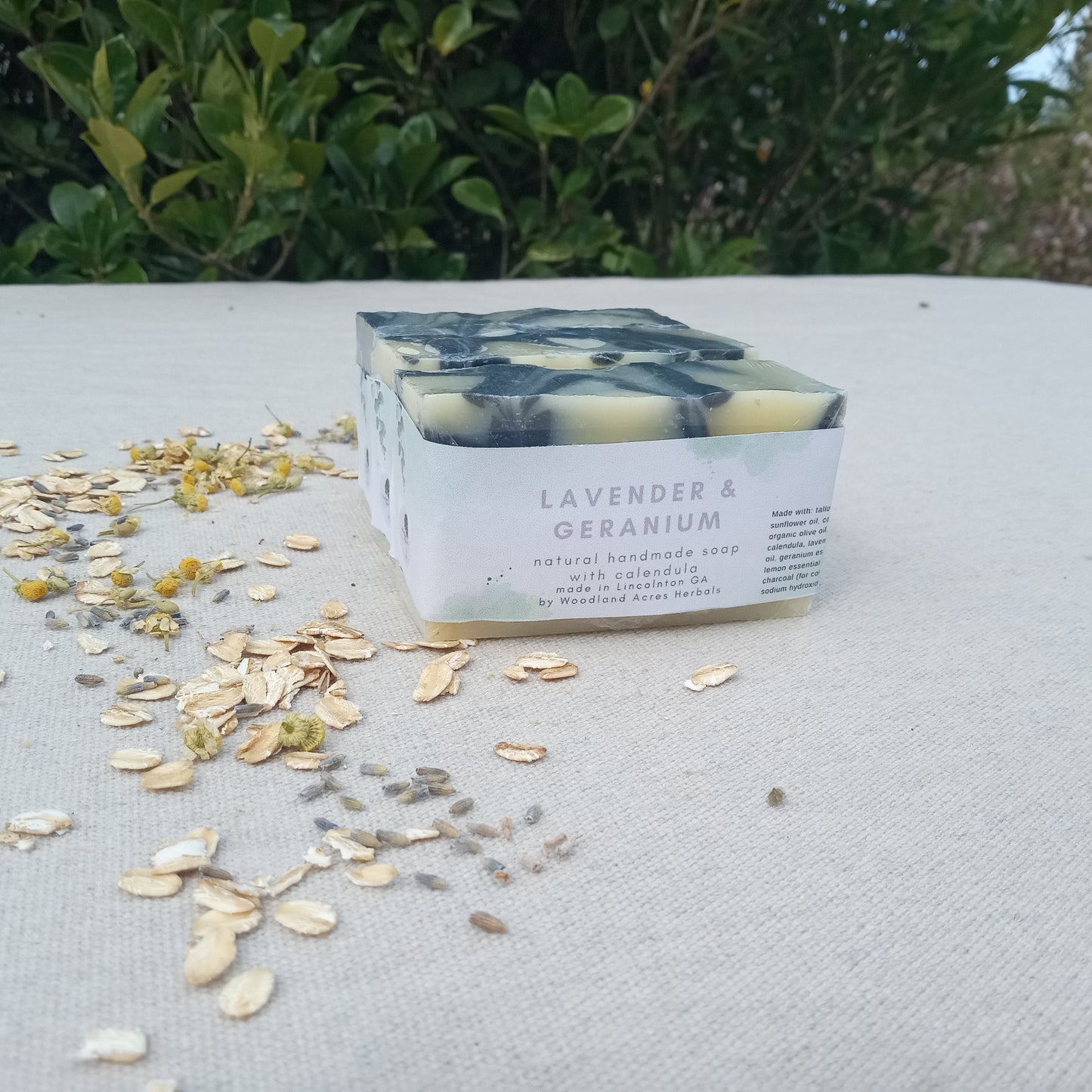 Wild Meadow - Moisturizing Lavender Soap with Calendula & Geranium - Herbal Body Wash for Natural Skin Care - Tallow Soap with Shea Butter and Olive Oil