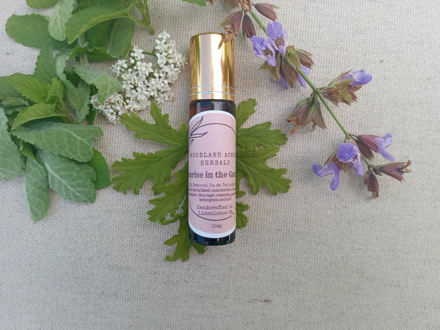Sunrise in the Garden - Essential Oil Perfume Roller with Spearmint, Geranium & Lemongrass - Herbal Body Oil Roller - Natural Fragrance
