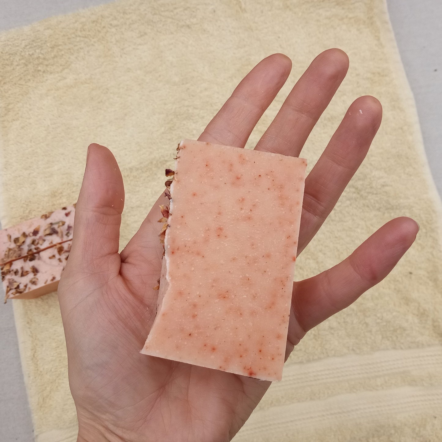 Pool Party Hibiscus Soap with Wild Rose Petals - Handmade Herbal Bar Soap for Face & Body - Natural Tallow Soap with Coconut Oil - Cold Process Soaps