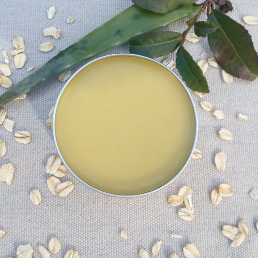 Lavender Balm with Green Tea, Oatmeal & Aloe Vera - Soothing Herbal Burn Salve - Multi-purpose Natural Skincare Product with Licorice Root