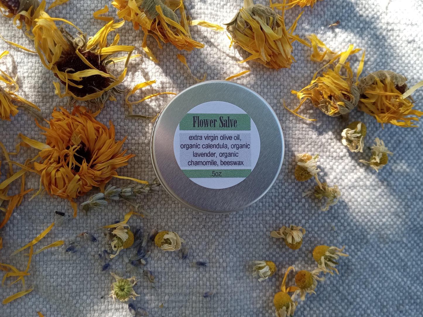 Flower Salve with Calendula, Chamomile & Lavender - Soothing Herbal Baby Butt Butter - Handcrafted Sensitive Skin Care Ointment for Kids
