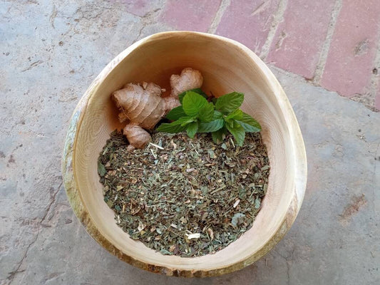 Wake Up - Organic Peppermint Ginger Tea with Lemongrass - Loose Leaf Herbal Tea to Aid Healthy Digestion - Tea Lovers Gift