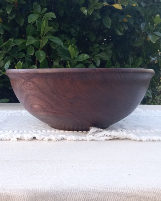 15" Black Walnut Wood Salad Bowl - Handcrafted Wooden Serving Bowl - Unique Kitchen Gifts for Women