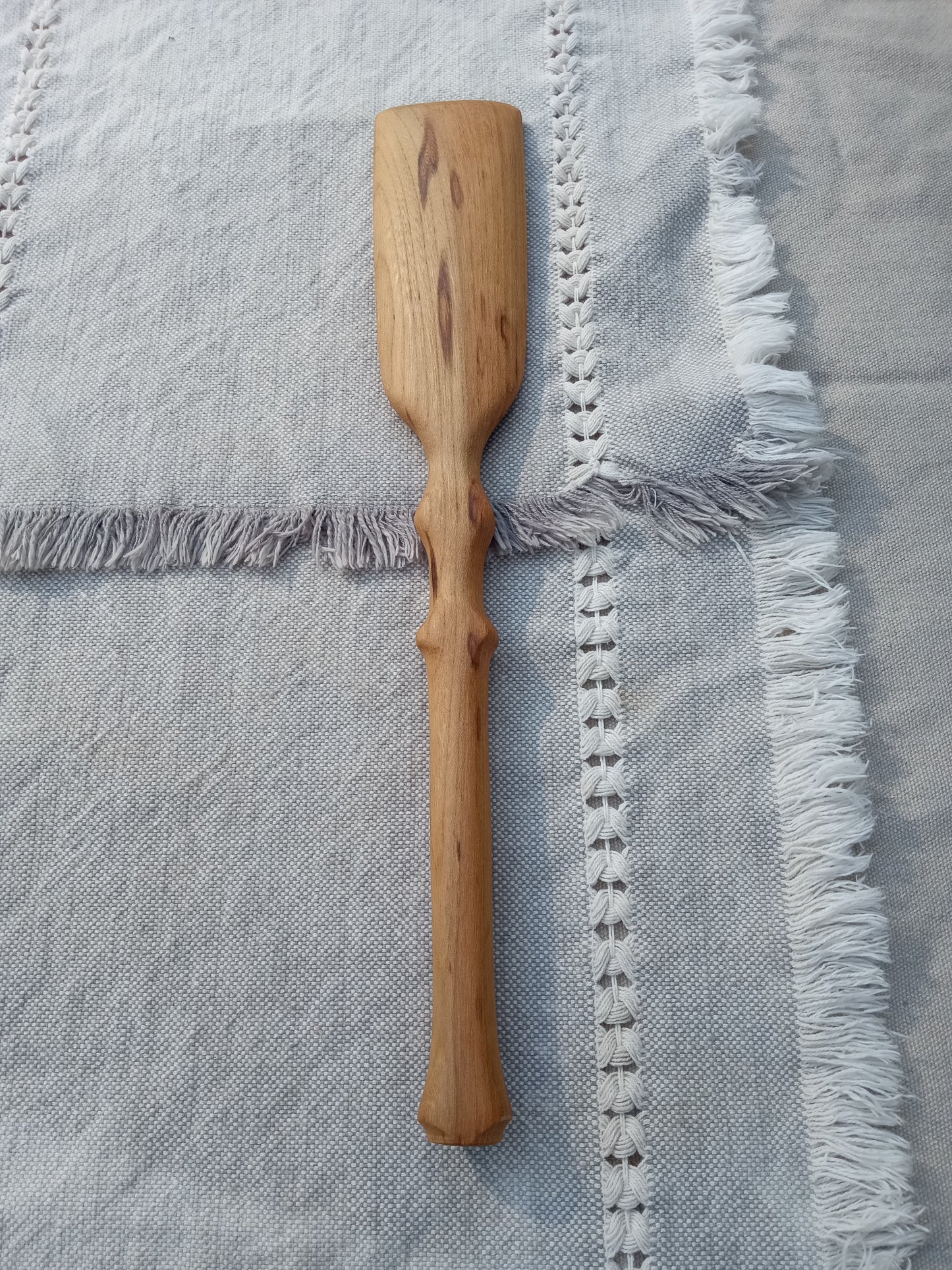 Handmade Wooden Spurtle Carved from Red Elm Wood - Wooden Mash Paddle - 14" African Fufu Stick - Grits Paddle - Gift for the Chef