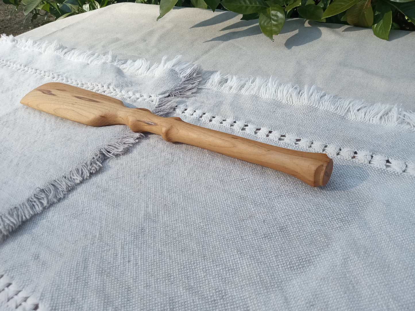 Handmade Wooden Spurtle Carved from Red Elm Wood - Wooden Mash Paddle - 14" African Fufu Stick - Grits Paddle - Gift for the Chef