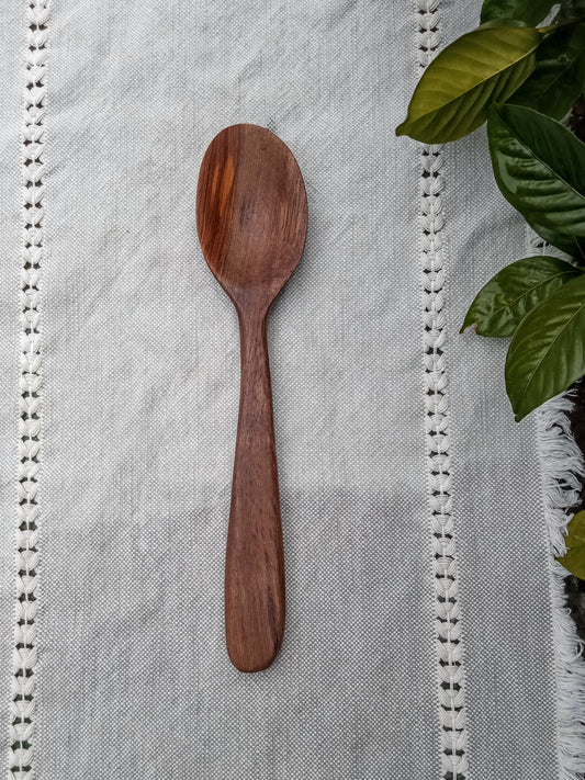 Handmade Wooden Spoon Carved from Pecan Wood with a Stout Handle Ideal for Serving & Mixing - Unique Wood Gift for the Cook
