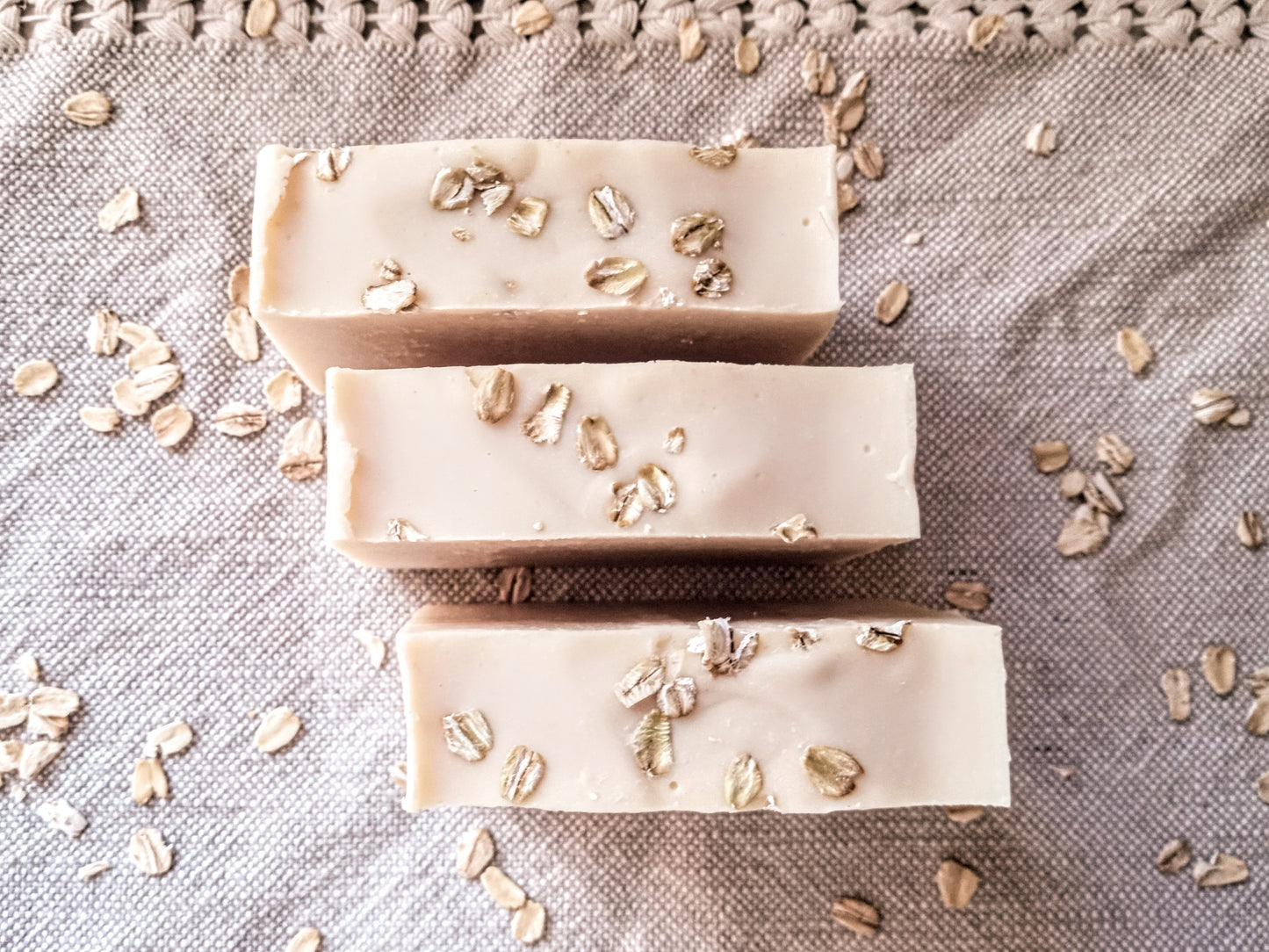 Oat Milk Soap Bars - Handmade Cold Process Soap for Sensitive Skin Care - Gentle Non-Drying Oatmeal Soap Coconut-Free with Shea Butter