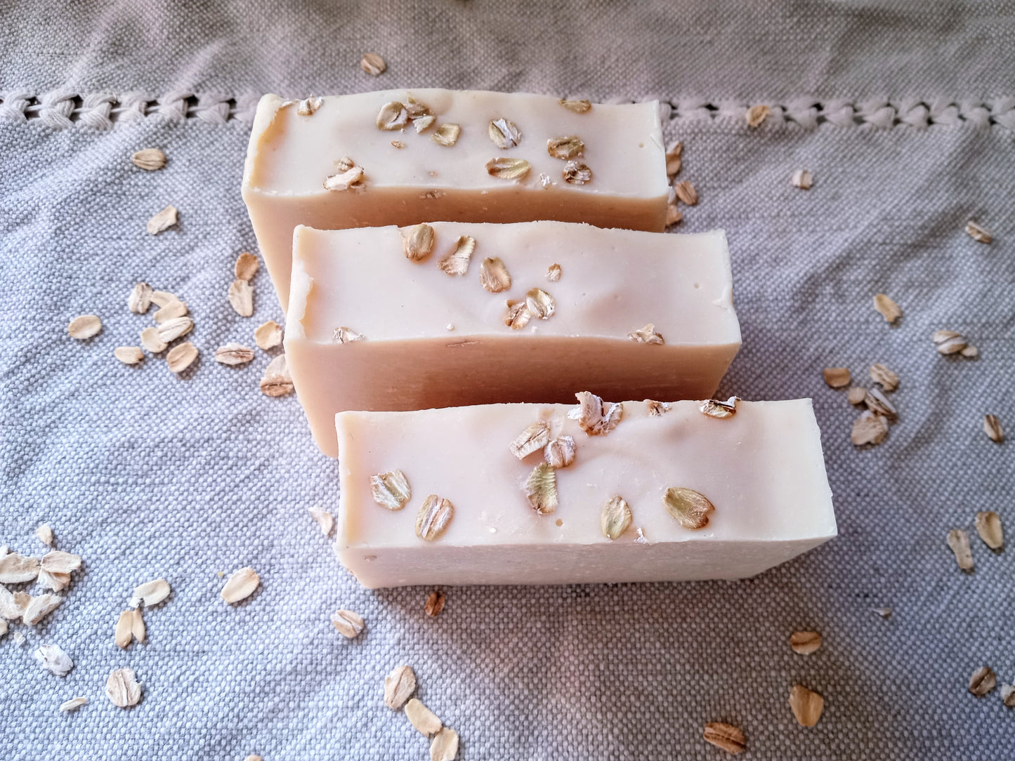 Oat Milk Soap Bars - Handmade Cold Process Soap for Sensitive Skin Care - Gentle Non-Drying Oatmeal Soap Coconut-Free with Shea Butter