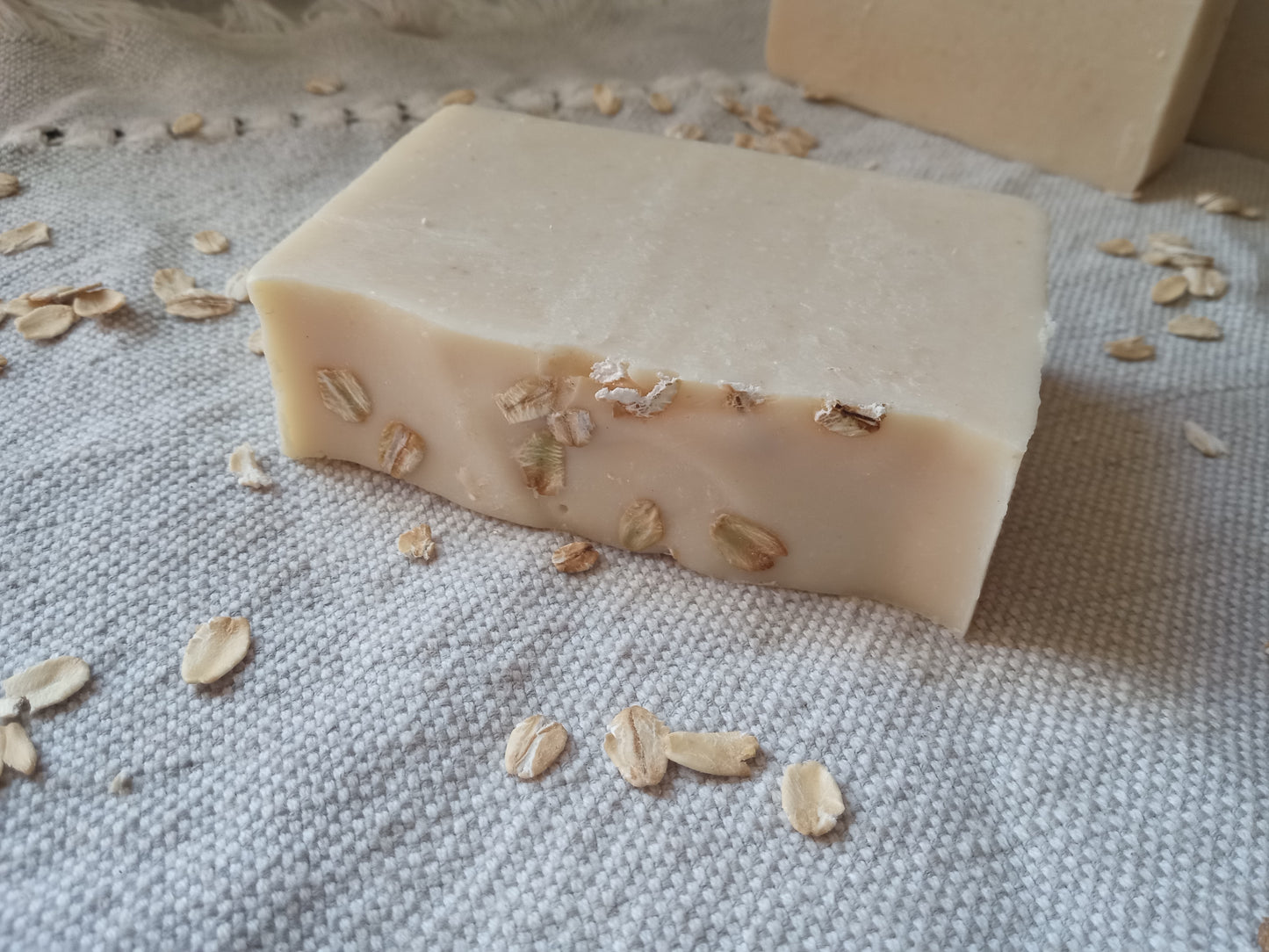 Oat Milk Soap Bars - Handmade Cold Process Soap for Sensitive Skin Care - Gentle Non-Drying Oatmeal Soap Coconut-Free with Shea Butter