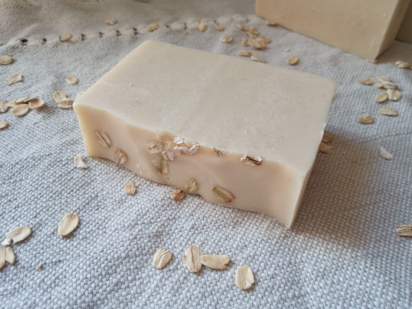 Oat Milk Soap Bars - Handmade Cold Process Soap for Sensitive Skin Care - Gentle Non-Drying Oatmeal Soap Coconut-Free with Shea Butter