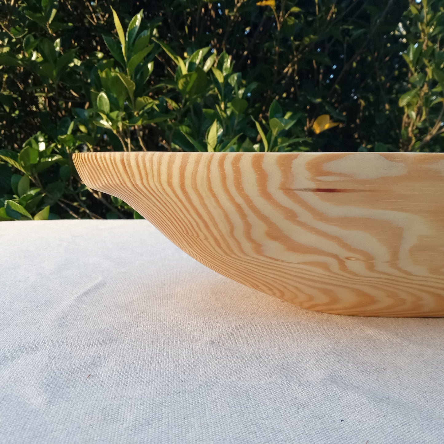21" Pine Wood Dough Bowl for Table Centerpiece -  Hand Carved Wooden Trencher - Long Trough for Fruit or Country Farmhouse Decorating