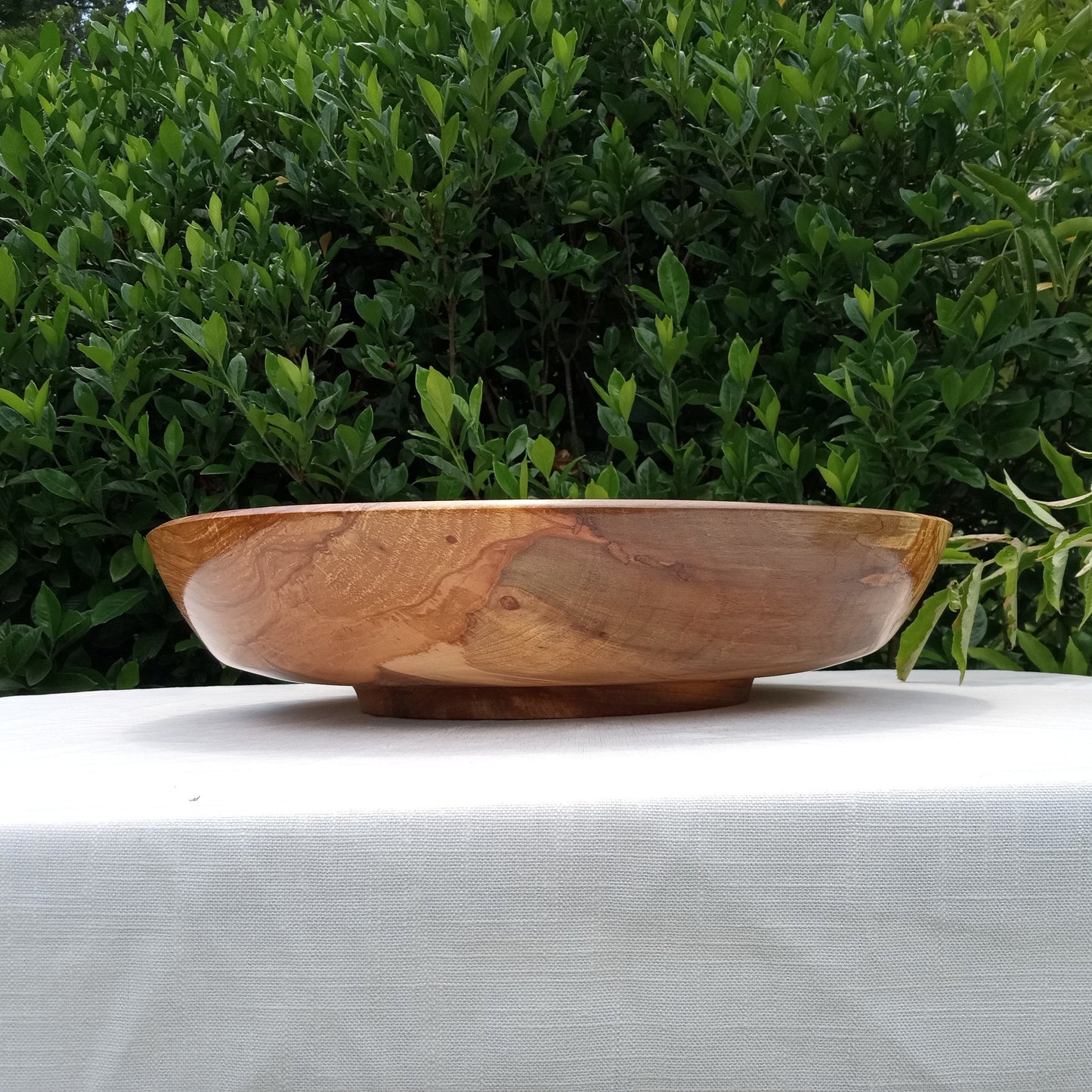 22" Handmade Pecan Wood Burl Bowl - Extra Large Decorative Wooden Centerpiece for Conference Table - Rare Oversized Turned Wood Bowl - Unique Art