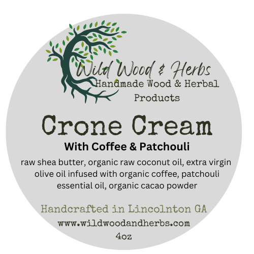 Crone Cream with Coffee & Patchouli - Whipped Body Butter with Shea Butter, Coconut Oil and Essential Oils - Simple Ingredients Skincare