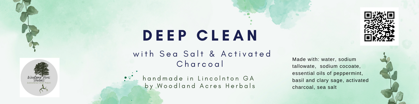 Deep Clean Activated Charcoal Soap with Sea Salt - Long-lasting Natural Tallow Hand Soap with Coconut Oil - Cleansing Face Soap