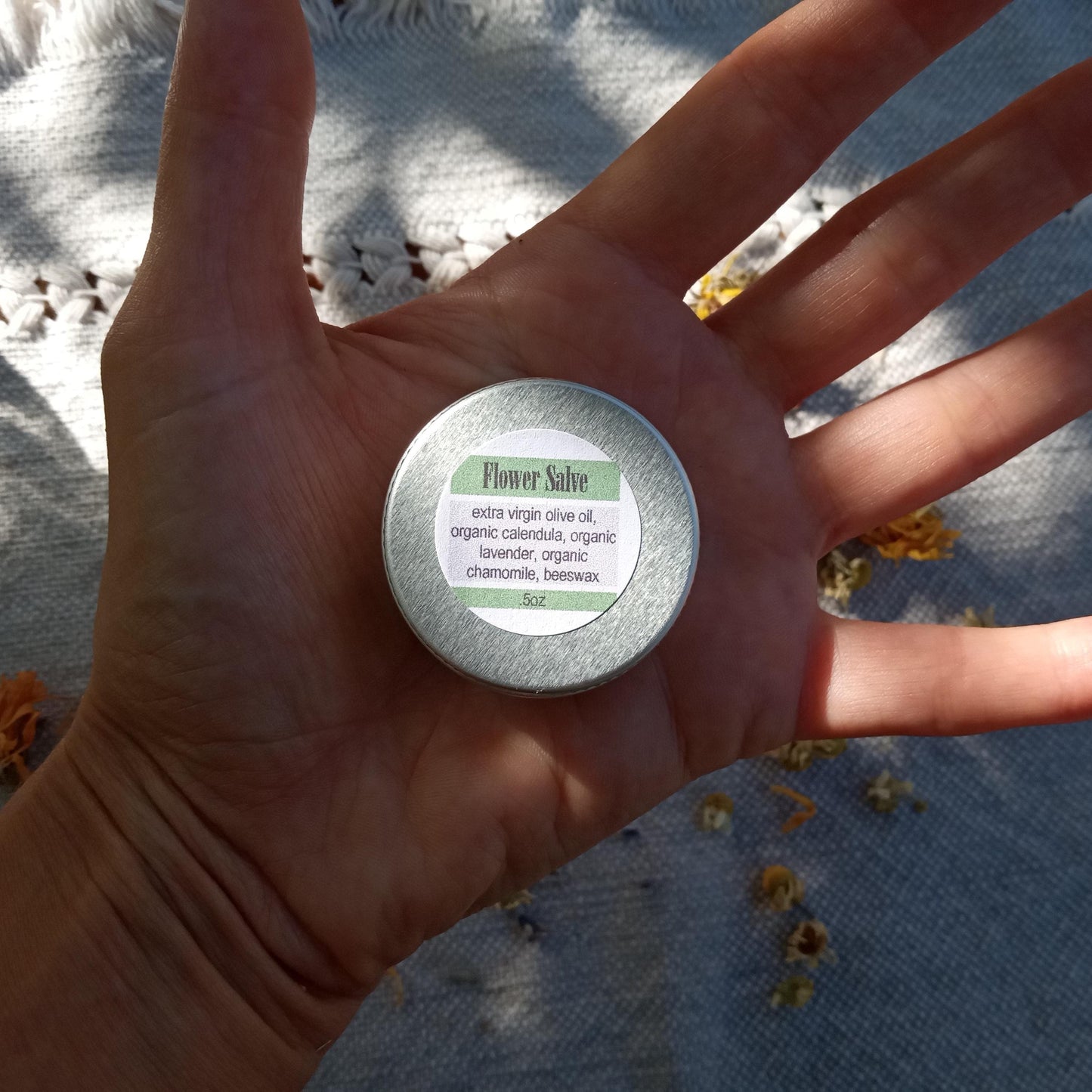 Flower Salve with Calendula, Chamomile & Lavender - Soothing Herbal Baby Butt Butter - Handcrafted Sensitive Skin Care Ointment for Kids