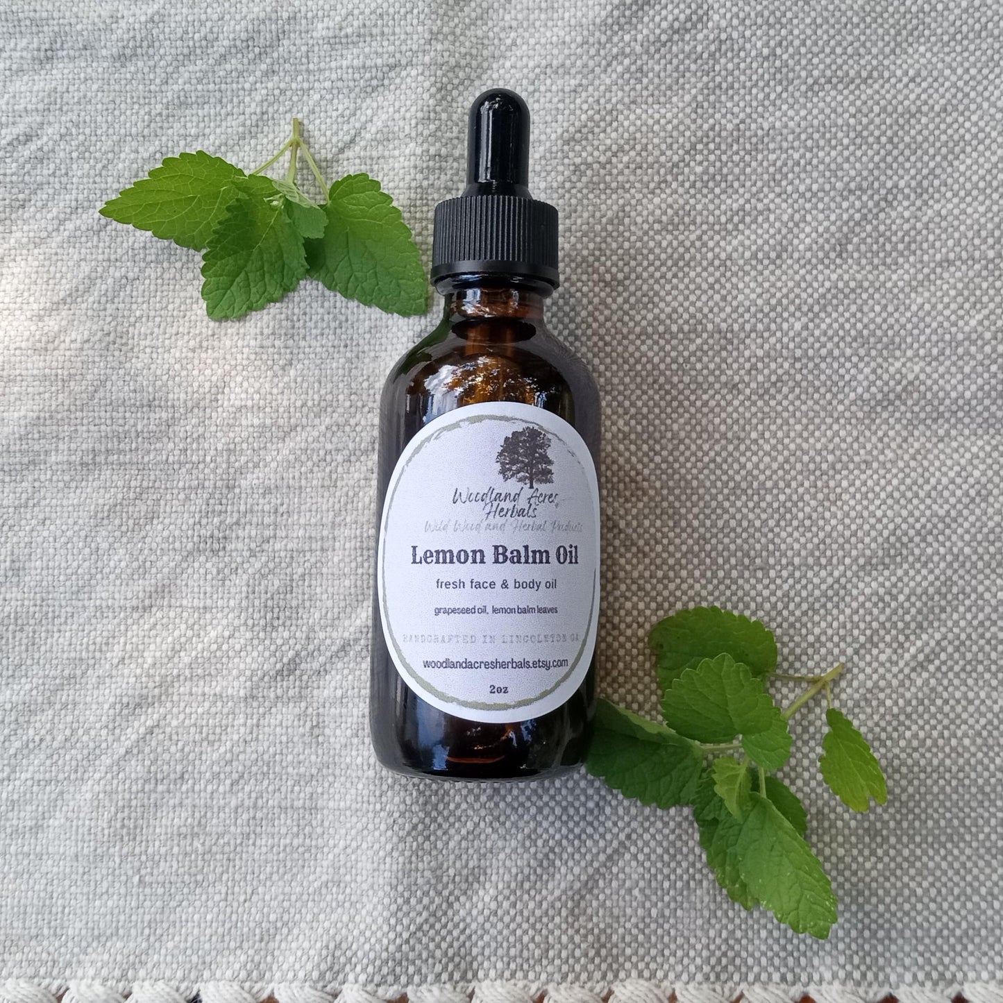 Lemon Balm Infused Grapeseed Oil for Natural Skincare - Calming Herbal Face & Body Oil -  2oz Fragrant Carrier Oil for DIY Perfume