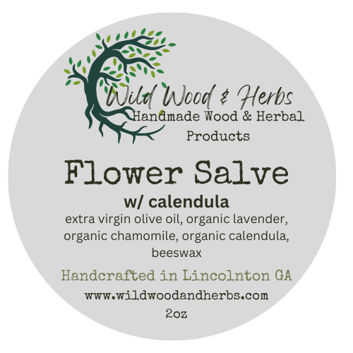 Flower Salve with Calendula, Chamomile & Lavender - Soothing Herbal Baby Butt Butter - Handcrafted Sensitive Skin Care Ointment for Kids