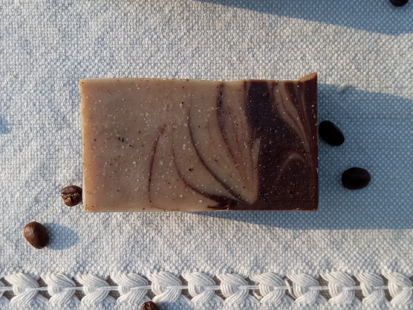 Exfoliating Coffee Bar Soap with Cacao - Handmade Natural Vegan Bar Soap with Shea Butter & Coconut - Unique Bath Gifts for Coffee Lovers